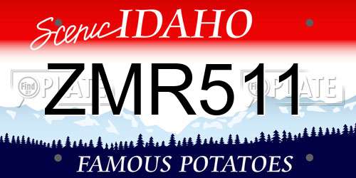 ZMR511 Idaho License Plate