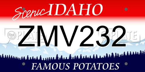 ZMV232 Idaho License Plate
