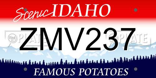 ZMV237 Idaho License Plate
