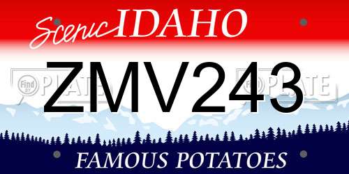 ZMV243 Idaho License Plate