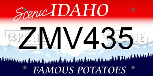 ZMV435 Idaho License Plate