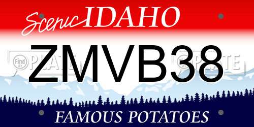 ZMVB38 Idaho License Plate