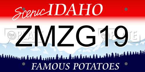 ZMZG19 Idaho License Plate