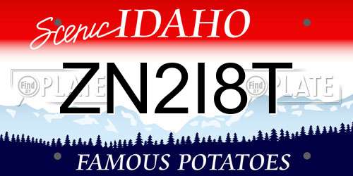 ZN2I8T Idaho License Plate