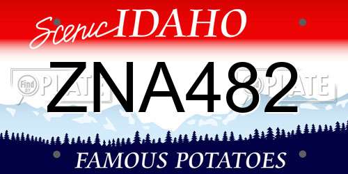 ZNA482 Idaho License Plate