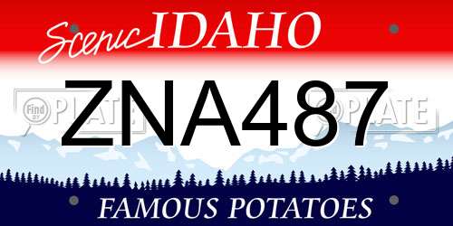 ZNA487 Idaho License Plate
