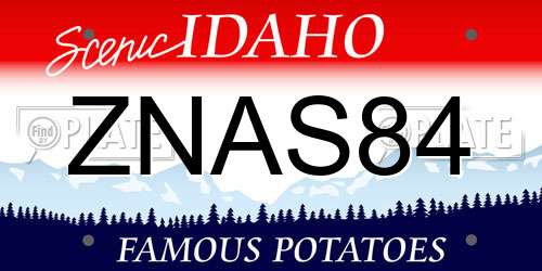 ZNAS84 Idaho License Plate