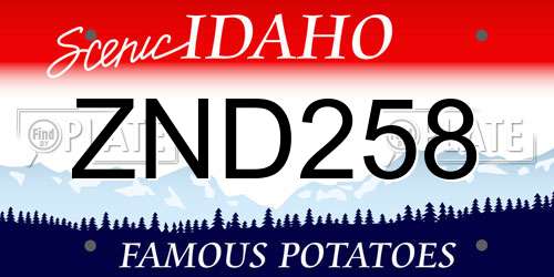 ZND258 Idaho License Plate