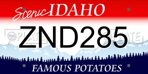 ZND285 Idaho License Plate
