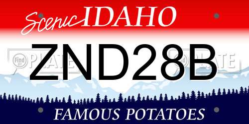 ZND28B Idaho License Plate