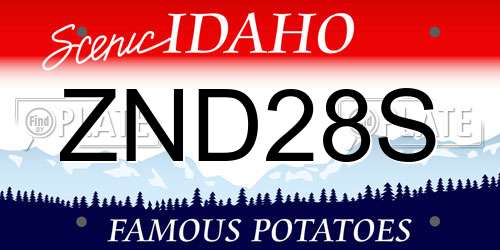 ZND28S Idaho License Plate