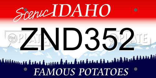 ZND352 Idaho License Plate