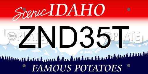 ZND35T Idaho License Plate