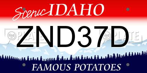 ZND37D Idaho License Plate