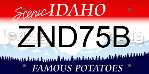 ZND75B Idaho License Plate