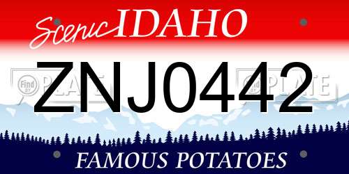 ZNJ0442 Idaho License Plate