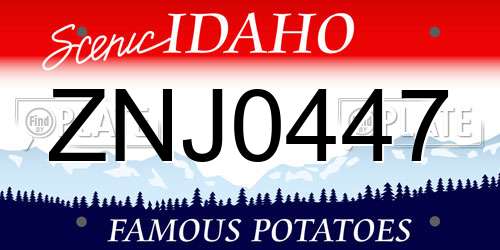 ZNJ0447 Idaho License Plate