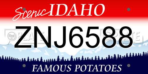 ZNJ6588 Idaho License Plate