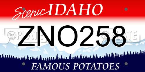 ZNO258 Idaho License Plate