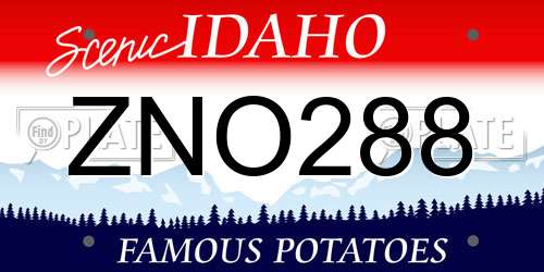 ZNO288 Idaho License Plate