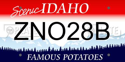 ZNO28B Idaho License Plate