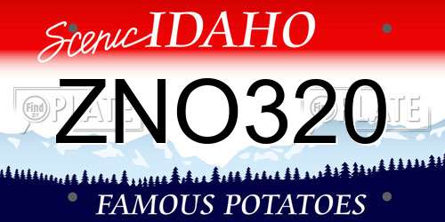 ZNO320 Idaho License Plate