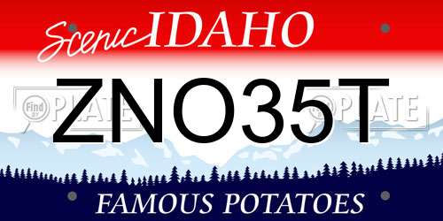 ZNO35T Idaho License Plate