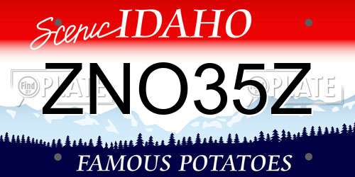 ZNO35Z Idaho License Plate