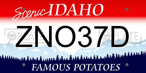ZNO37D Idaho License Plate