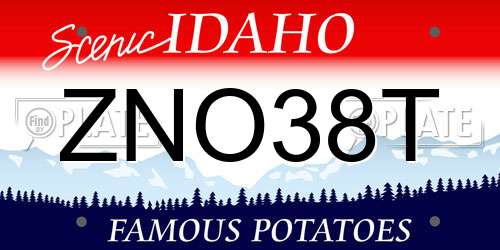 ZNO38T Idaho License Plate