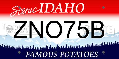 ZNO75B Idaho License Plate