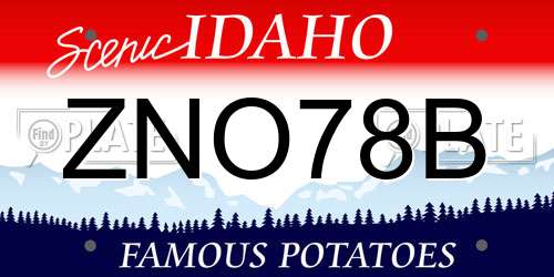 ZNO78B Idaho License Plate