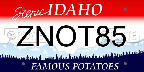 ZNOT85 Idaho License Plate