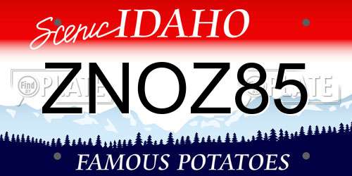 ZNOZ85 Idaho License Plate