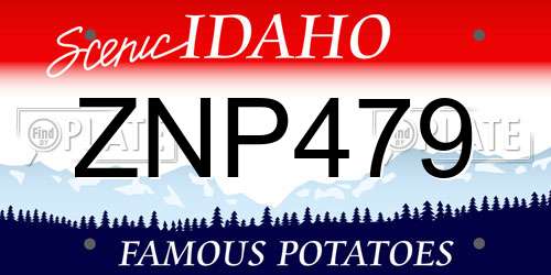 ZNP479 Idaho License Plate