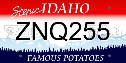 ZNQ255 Idaho License Plate