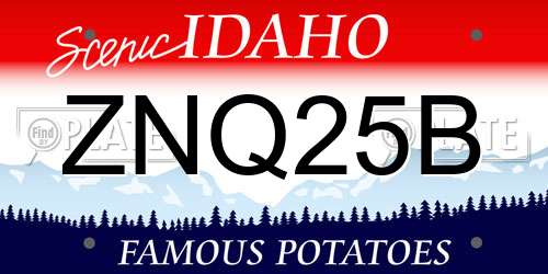 ZNQ25B Idaho License Plate