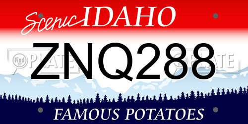 ZNQ288 Idaho License Plate