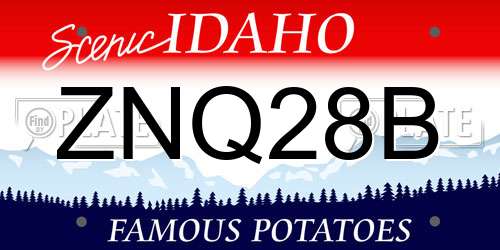 ZNQ28B Idaho License Plate