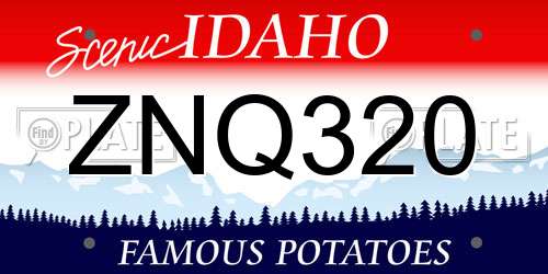 ZNQ320 Idaho License Plate