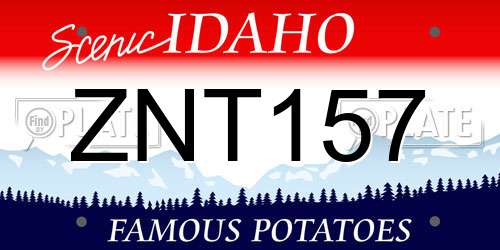 ZNT157 Idaho License Plate