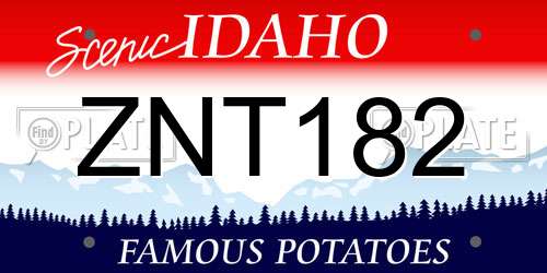ZNT182 Idaho License Plate