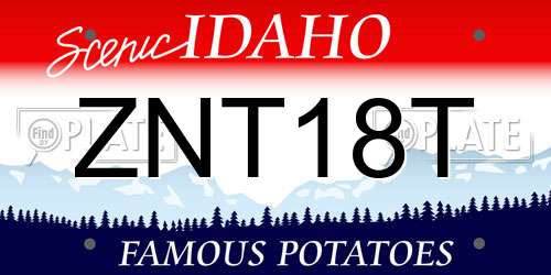 ZNT18T Idaho License Plate