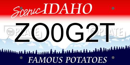 ZO0G2T Idaho License Plate