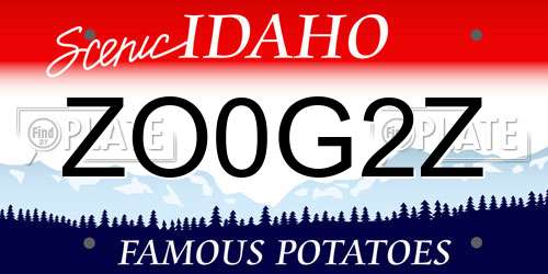 ZO0G2Z Idaho License Plate