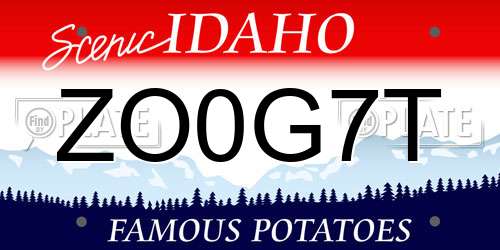 ZO0G7T Idaho License Plate