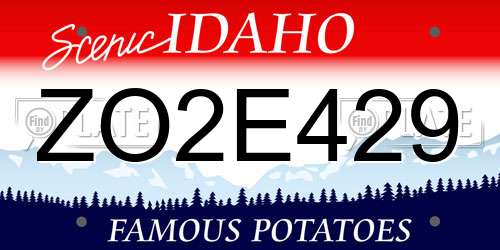 ZO2E429 Idaho License Plate