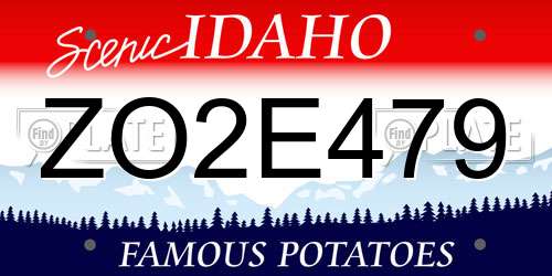 ZO2E479 Idaho License Plate