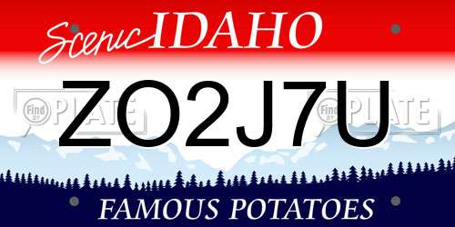 ZO2J7U Idaho License Plate