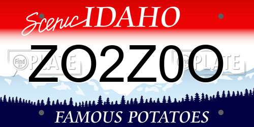 ZO2Z0O Idaho License Plate